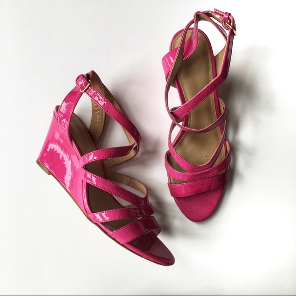 J. Crew Shoes - J. Crew Pink Wedge Heels Size 7.5